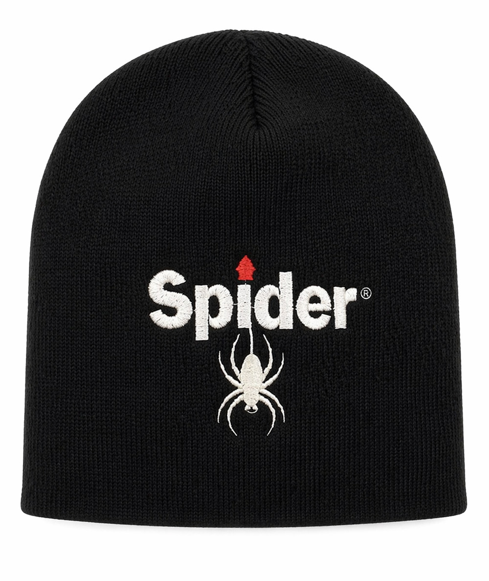 Winter Ski Snowboard Knit Beanie Hat Black Logo Streetwear Spyder One Size